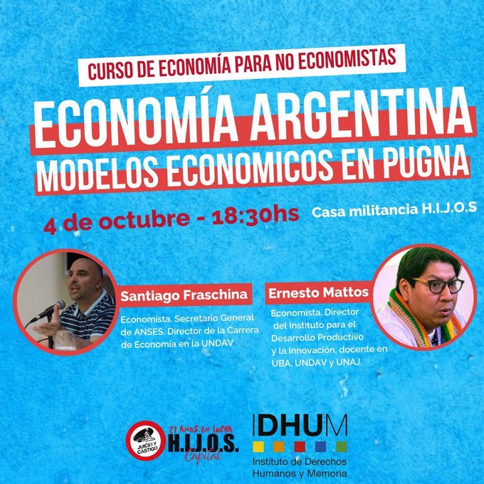 Martes 4.10 l Nuevo encuentro del curso gratuito Economía para no economistas
