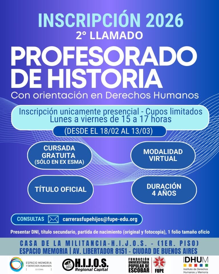 Profesorado de Historia con orientación en derechos humanos (gratuito) l Inscripción finalizada