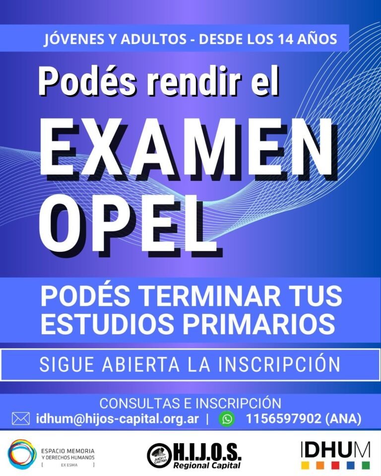 Vení a rendir el examen OPEL